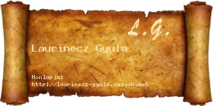 Laurinecz Gyula névjegykártya